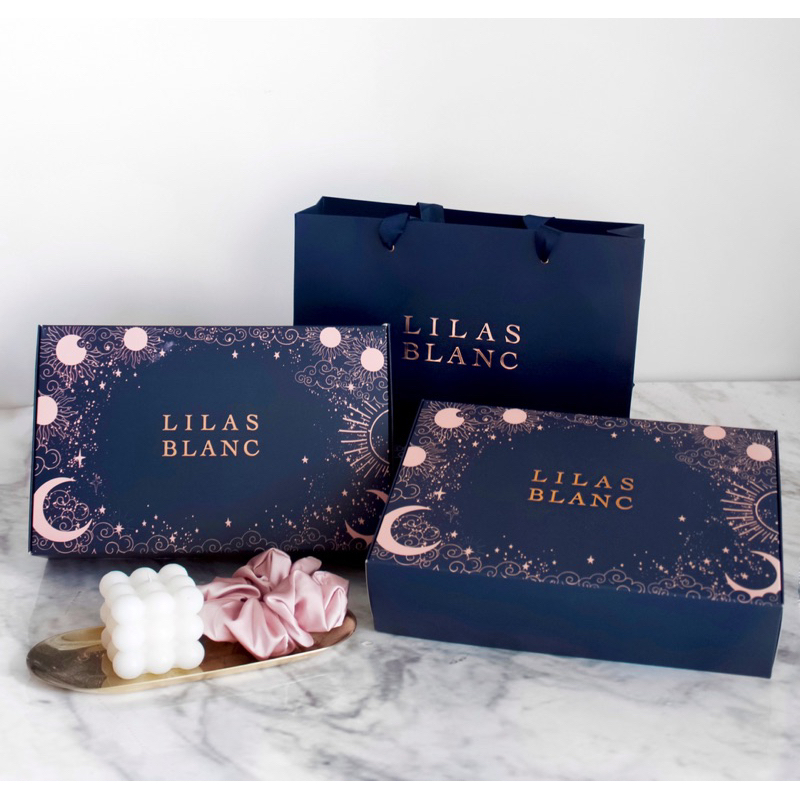 Set 2 Món Gồm Hộp Quà Tặng & Túi Giấy LILAS BLANC