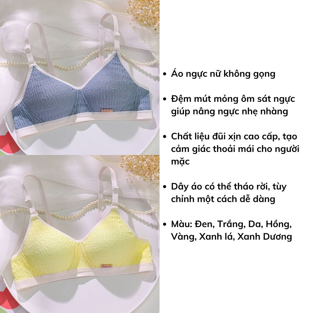 Áo ngực nữ không gọng chất đũi mềm mại thoáng mát đệm mút mỏng ôm ngực quyến rũ gợi cảm LANIXA A303