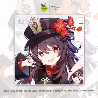 TỔNG HỢP- Tranh tô màu theo số, tranh số hóa HOẠT HÌNH ANIME 20x20cm, có khung từ 21- 32 màu