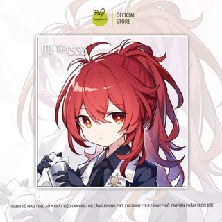 TỔNG HỢP- Tranh tô màu theo số, tranh số hóa HOẠT HÌNH ANIME 20x20cm, có khung từ 21- 32 màu
