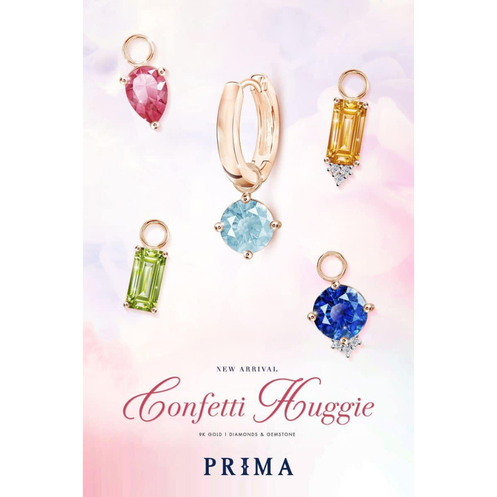 Ảnh PRIMA Charm Bông Tai  9K - Kim Cương & Đá Sky Blue Topaz (1 Chiếc) - BST HUGGIE 3
