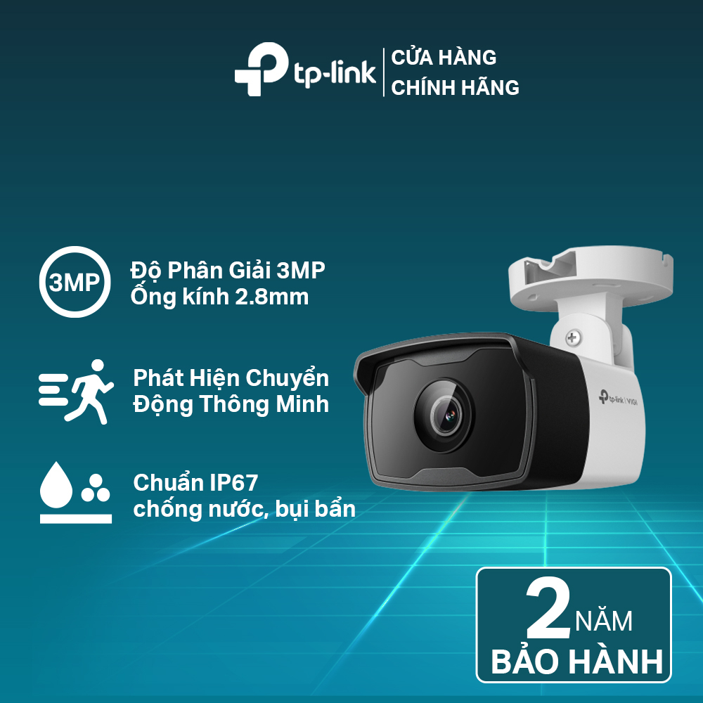 Camera IP TP-Link CCTV VIGI C330I 3MP Hỗ Trợ Hồng Ngoại Ngoài Trời, Phát Hiện Thông Minh