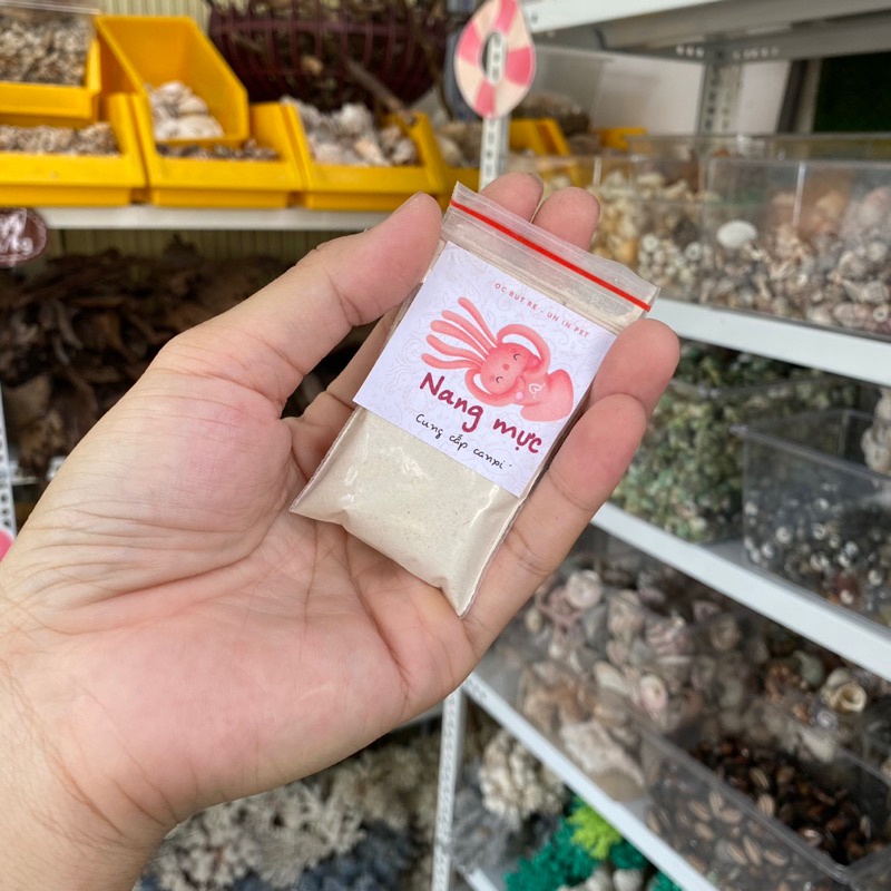 Bột nang mực cung cấp canxi cho ốc rụt rè, ốc mượn hồn, cua ẩn sỉ ...