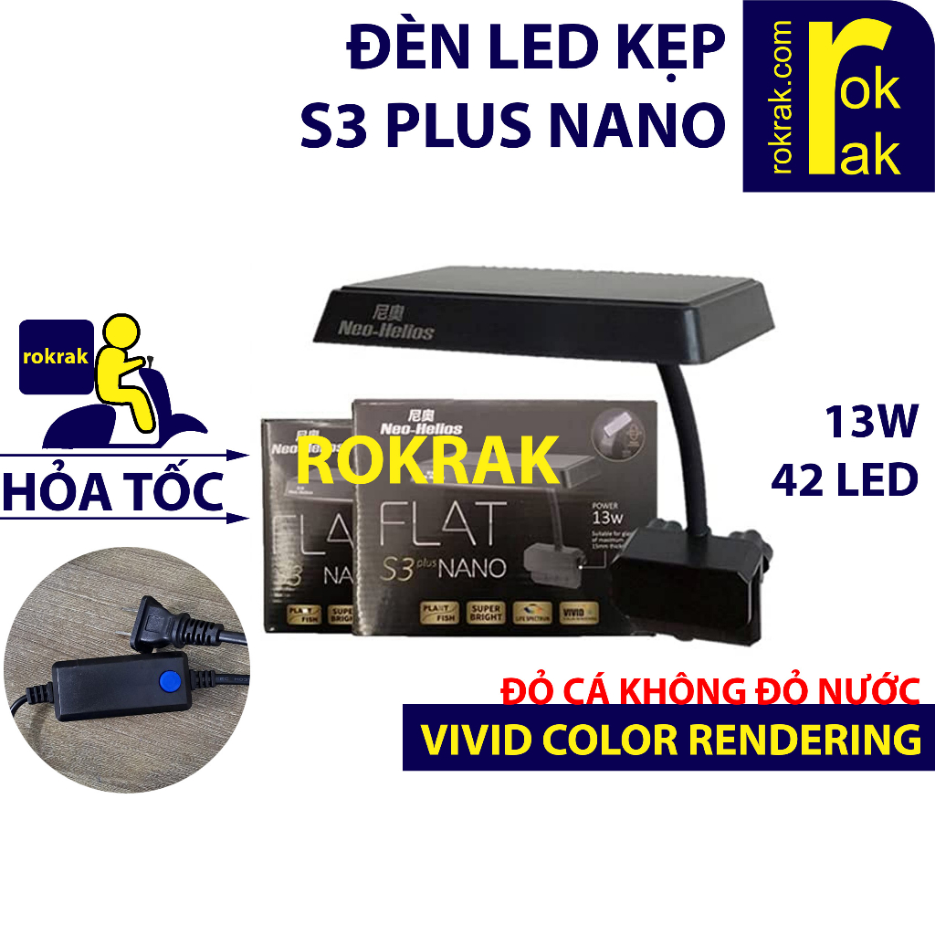 Đèn Led kẹp FLAT S3 Plus Nano (13W) Neo Helios | NF-02 RIVERSIDE cho hồ ...