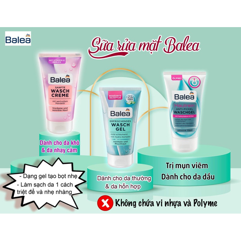 [DATE MỚI] Sữa rửa mặt Balea, gel rửa mặt Balea 150ml làm sạch sâu, sáng mịn da của Đức