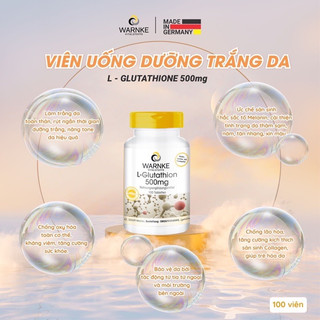 [DATE MỚI NHẤT] Viên uống trắng da, chống lão hóa toàn thân Warnke L-Glutathion 500mg 100 viên của Đức