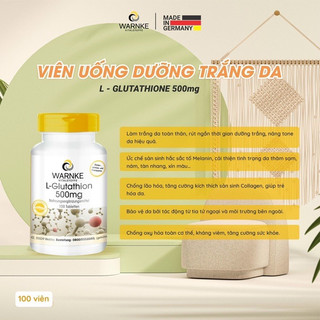 [DATE MỚI NHẤT] Viên uống trắng da, chống lão hóa toàn thân Warnke L-Glutathion 500mg 100 viên của Đức