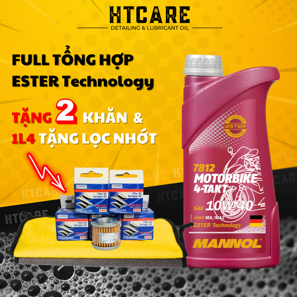Nhớt Mannol 7812 10W40 MOTORBIKE 4- TAKT CÔNG NGHỆ ESTER dùng cho xe số ...