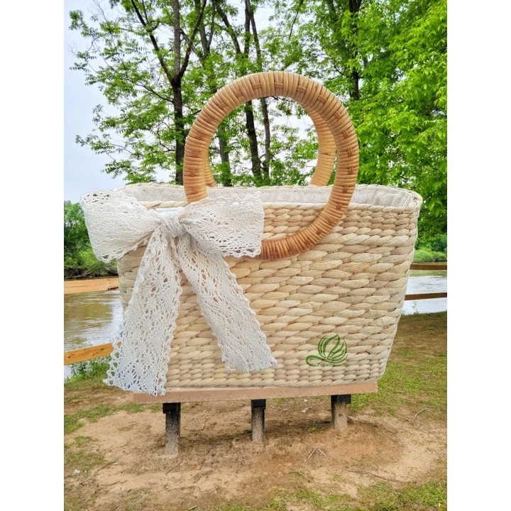 Women's Vintage Woven Straw Bag – for the Beach – 5