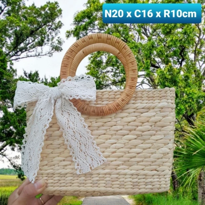 Women's Vintage Woven Straw Bag – for the Beach – 6