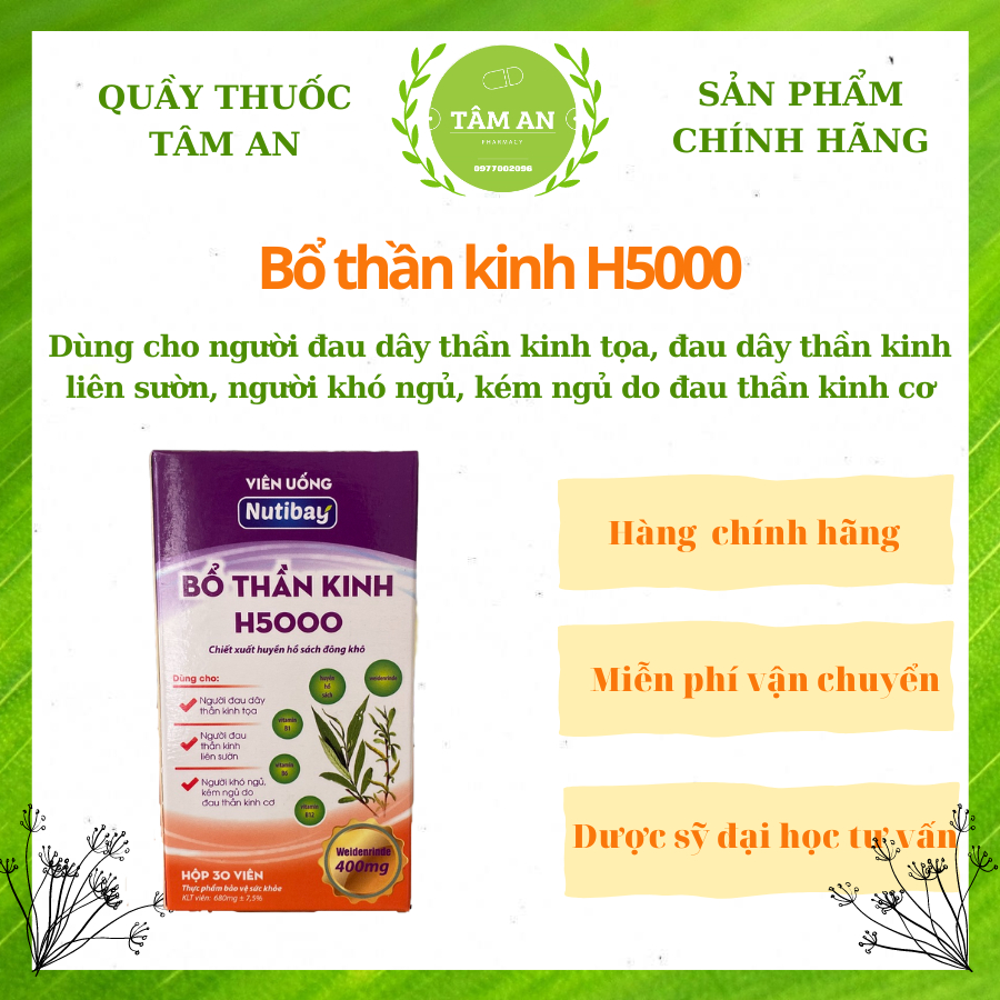 Viên uống Bổ thần kinh H5000 Lọ 30 viên | Shopee Việt Nam