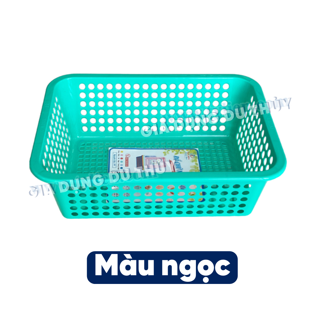 Rổ nhựa chữ nhật size nhỏ nhiều màu đỏ, hồng, vàng, xanh, ngọc đựng bút ...