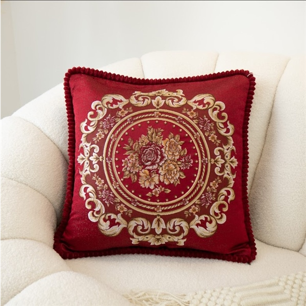 Vỏ Gối Vuông Trang Trí Sofa Thêu Nổi Hoa Văn Phong Cách Tây Âu Sang Trọng Passion