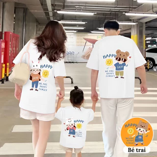 Áo Gia Đình 3 4 5 Người Đồ Đôi Mẹ Và Bé Phông Unisex Vải Cotton Thoáng Mát Hàn Quốc Mặc Nhà Đi Chơi