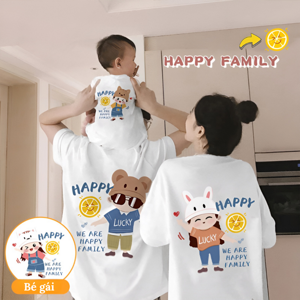 Áo Gia Đình 3 4 5 Người Đồ Đôi Mẹ Và Bé Phông Unisex Vải Cotton Thoáng Mát Hàn Quốc Mặc Nhà Đi Chơi