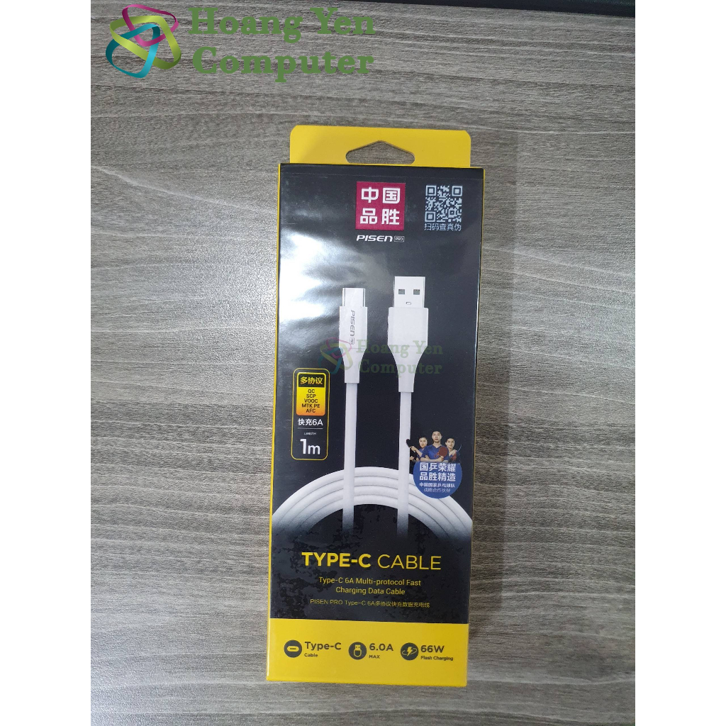 Cáp Sạc Pisen TYPE C Cho Android - Sạc Nhanh QC3.0 18W, VOOC 22.5W - BH 6 tháng 1 đổi 1 | Pisen Type C LH-TC07