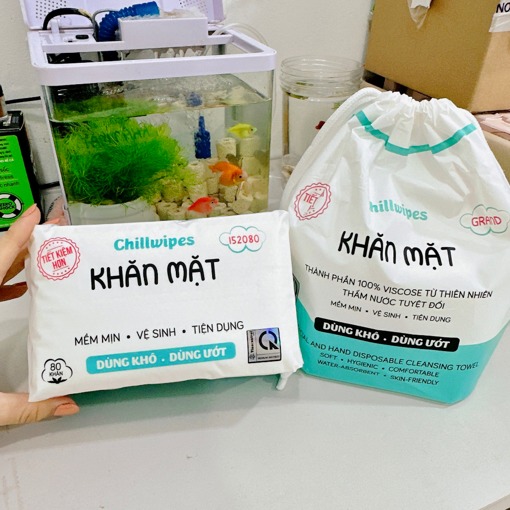 Ảnh Khăn Mặt Khô Chillwipes Facial & Hand Disposable Cleansing Towel (80 Tờ) 1