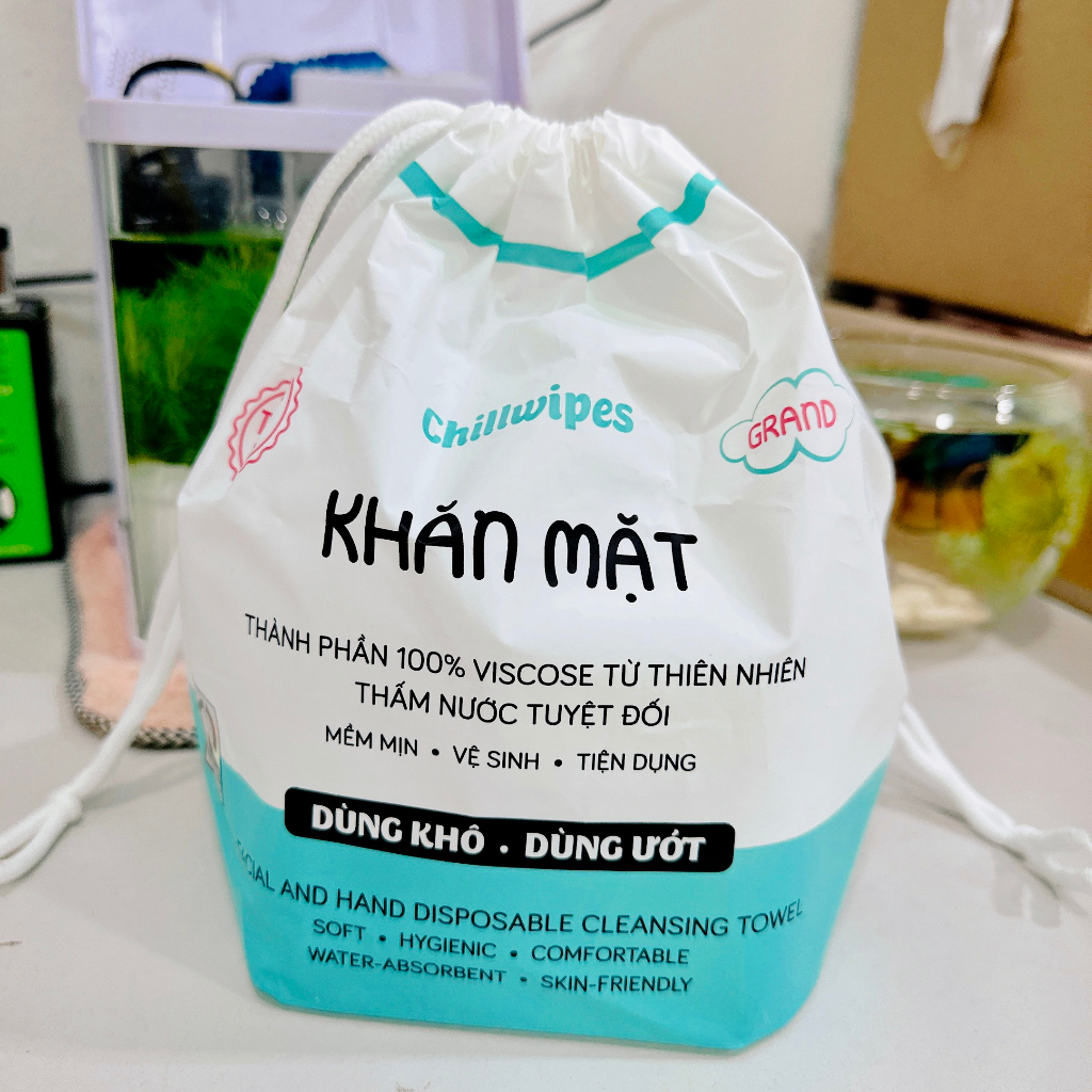 Ảnh Khăn Mặt Khô Chillwipes Facial & Hand Disposable Cleansing Towel (80 Tờ) 3