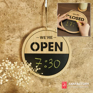 Bảng viết phấn Open Close 2 mặt treo cửa trang trí nhà hàng, cửa hàng kinh doanh