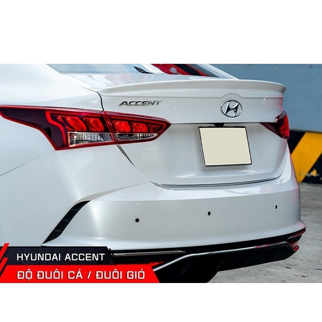 Đuôi gió xe Huyndai Accent 2018 - 2021, 2022, 2023 loại liền cốp (khuyết logo) - Hàng mộc chưa sơn