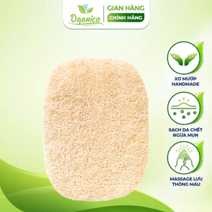 Miếng xơ mướp thay thế Cây chà lưng tắm cán gỗ xơ mướp handmade Oganic