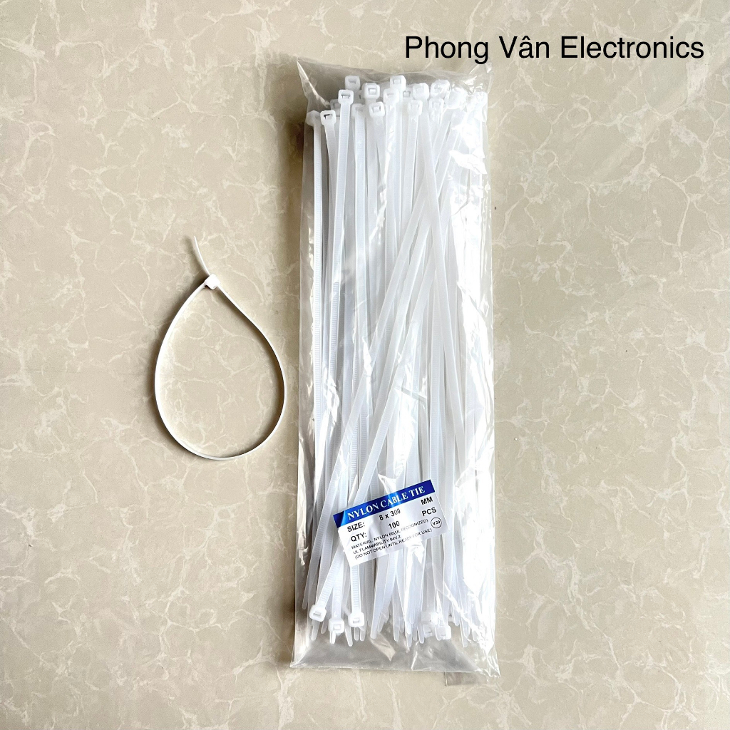 Dây rút nhựa trắng trong loại dày (bịch 70 sợi) KT: 8x150, 8x200, 8x250, 8x300, 8x350, 8x400, 10x500