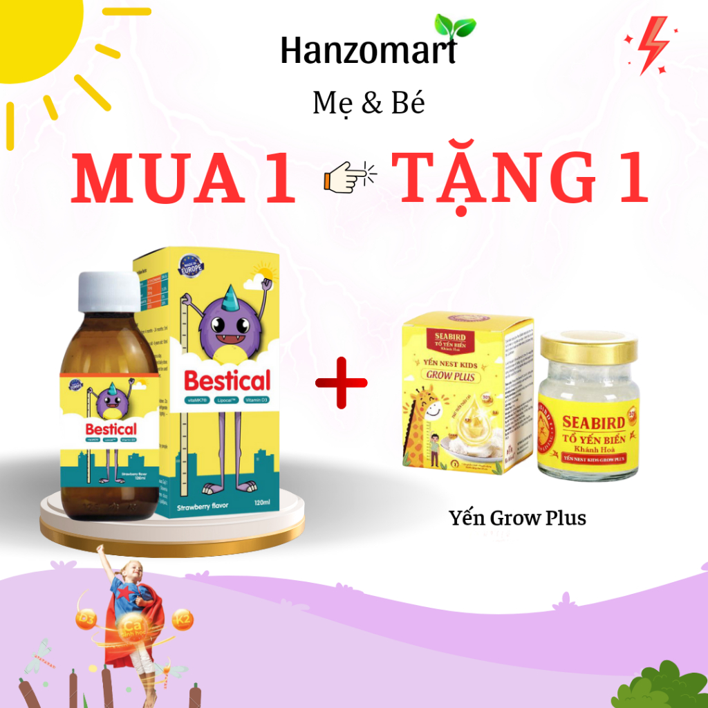 Canxi Bestical 120ml Bổ Sung Canxi Sinh Học Vitamin D3 K2 Hỗ Trợ