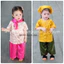 Sét đồ bà ba cho bé gái - Sét 3 chi tiết Áo + Quần + Tuban - Chật vải mềm mại