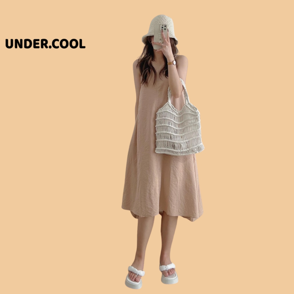 Váy nữ babydoll sát nách UNDERCOOL 2 dây màu trắng, Váy đi biển ulzzang kiểu hàn dễ thương VL04