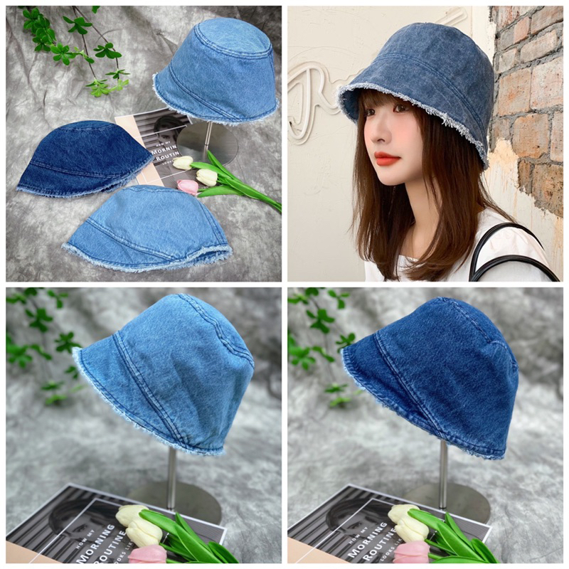 MŨ BUCKET JEAN VÀNH XÉO TUA NAM NỮ