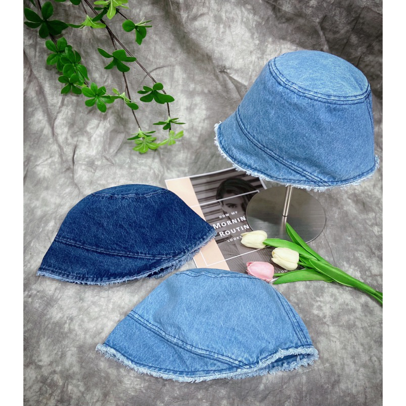 MŨ BUCKET JEAN VÀNH XÉO TUA NAM NỮ