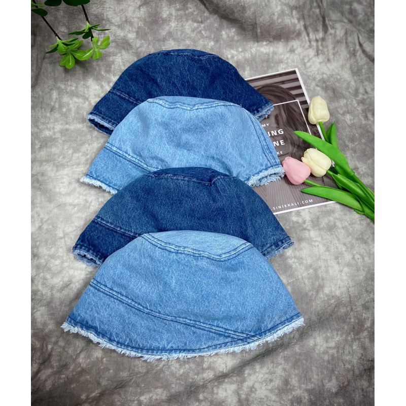 MŨ BUCKET JEAN VÀNH XÉO TUA NAM NỮ