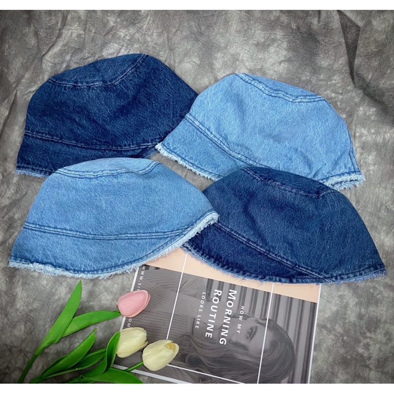 MŨ BUCKET JEAN VÀNH XÉO TUA NAM NỮ