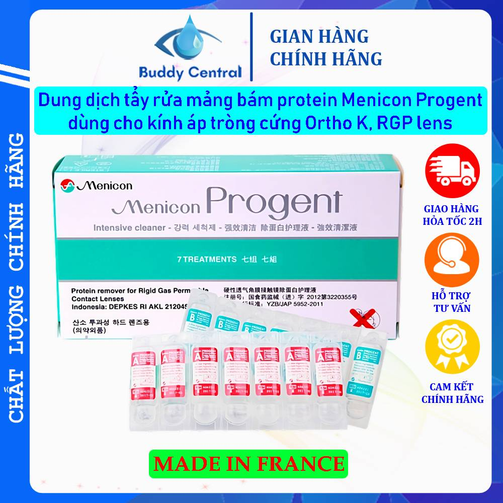 Dung dịch Menicon Progent tẩy rửa mảng bám protein, lipid cho kính áp ...