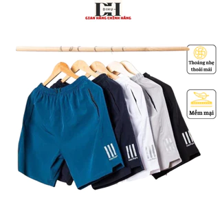 Quần đùi nam mặc nhà chất gió 3 sọc dihu , Quần short nam thể thao co giãn,vận động thoải mái