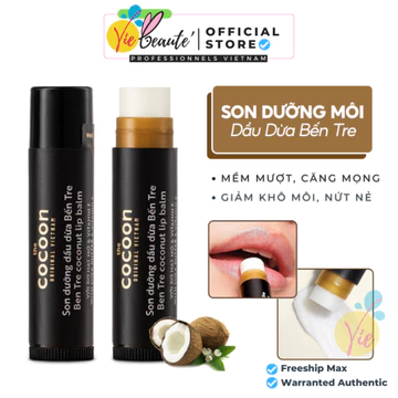 Son Dưỡng Cocoon Dầu Dừa Bến Tre chống thâm môi & khô môi - Cocoon Ben Tre Coconut Lip Balm 5g