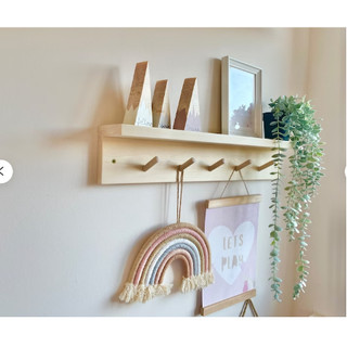 Kệ gỗ treo tường, kệ trang trí Gía gỗ Decor phòng ngủ,móc quần áo, phụ kiện