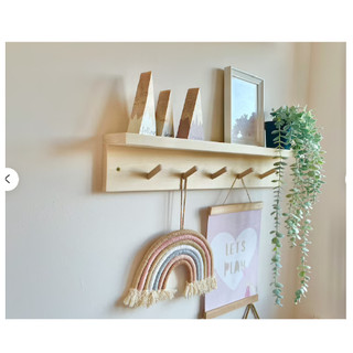 Kệ gỗ treo tường, kệ trang trí Gía gỗ Decor phòng ngủ,móc quần áo, phụ kiện