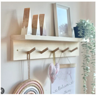 Kệ gỗ treo tường, kệ trang trí Gía gỗ Decor phòng ngủ,móc quần áo, phụ kiện