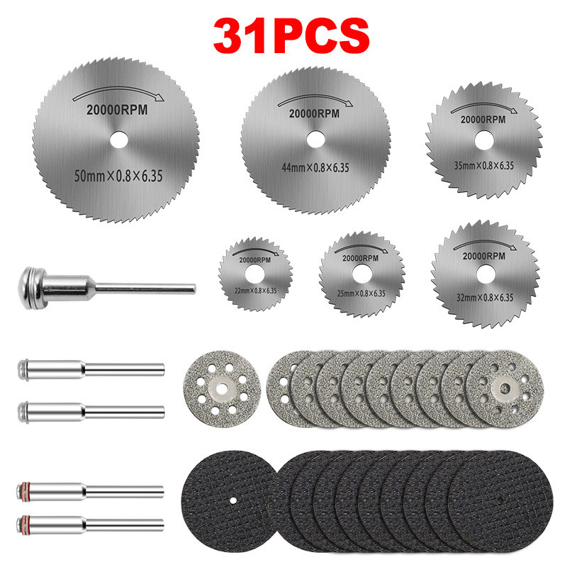 Bộ lưỡi cưa lưỡi cắt mini 31 món gắn máy khoan máy mài khắc