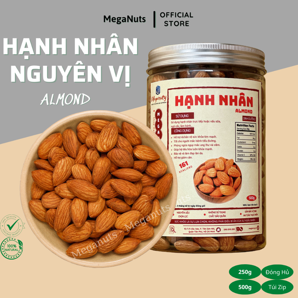 Hạt Hạnh Nhân Sấy Chín Nguyên Vị Nhập Khẩu