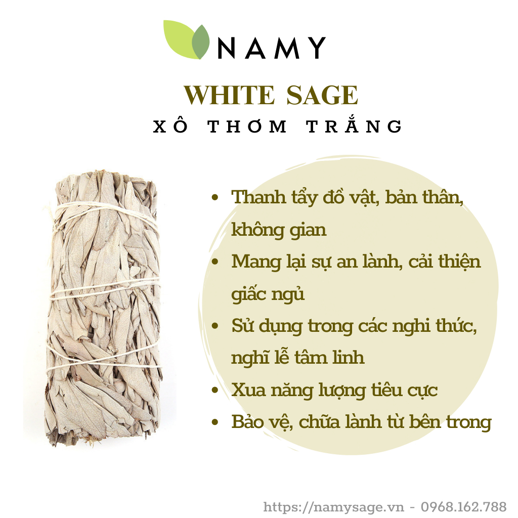 [NHẬP KHẨU] Xô Thơm Trắng ( White Sage) Thảo mộc Thanh tẩy | Shopee ...