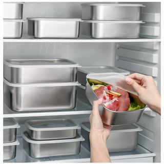 Inox 304 Hộp Cất Thực Phẩm 3000ml (sizse lớn )-Có Nắp Dẻo Kín Hơi Bảo Quản Thức Ăn Trong Tủ Lạnh.