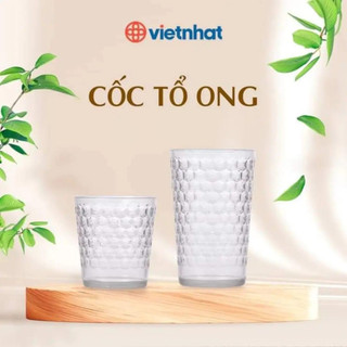 Cốc tổ ong nhựa Việt Nhật Hokori 300ml_6385,450ml_6386 dày dặn siêu bền rơi không vỡ { H }