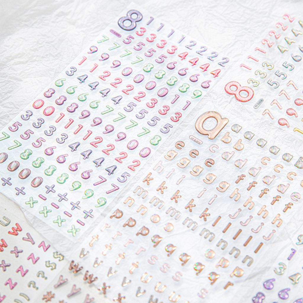 Stickers - Bảng Nhãn Dán Nổi Chữ Cái Và Con Số Lấp Lánh Ánh Kim ...