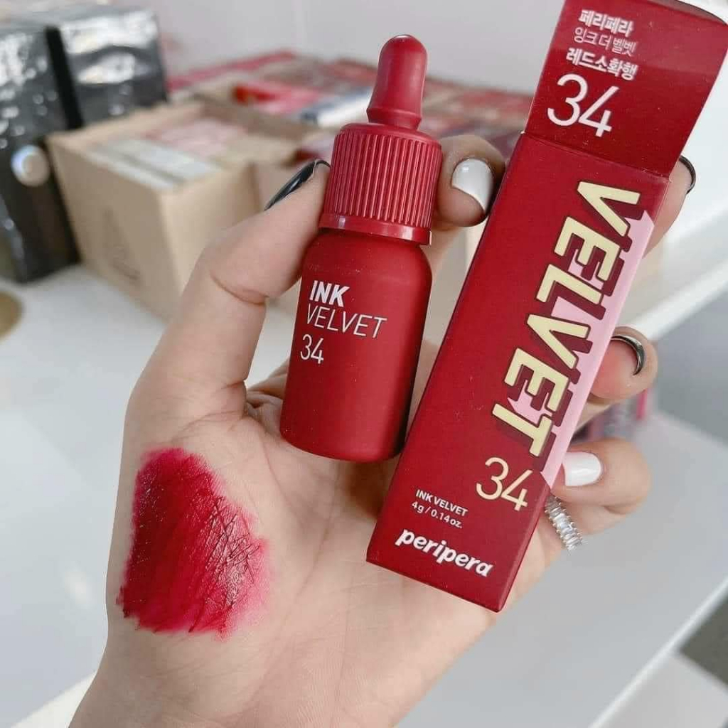 Son Kem Peripera Ink Velvet Lip Tint #34 SMOKY RED | Shopee Việt Nam