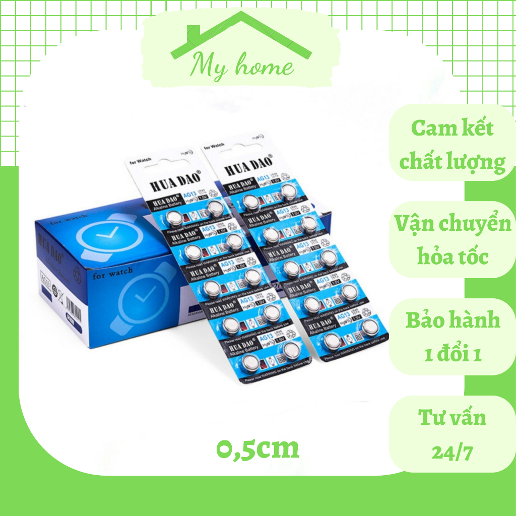 Pin cúc áo AG13/LR44 vỉ 10 viên pin 0,5cm | Shopee Việt Nam