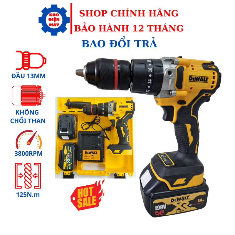 Máy Khoan DESAWI Dewalt Makita Không Chổi Than Đầu 13mm 3 Chức Năng Bắn Bắn Vít Rút Lõi Siêu Khỏe Bền Tặng Phụ Kiện