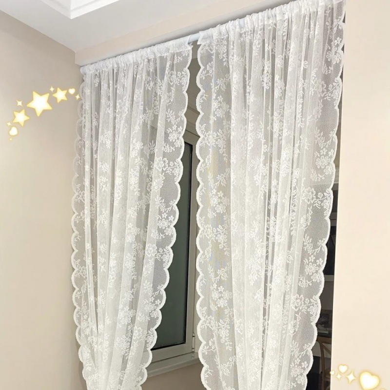 (SIZE LỚN_SANG TRỌNG) Rèm Dán Tường, Luồn Dây Màu Trắng Cỡ Lớn, Rèm Cửa ...