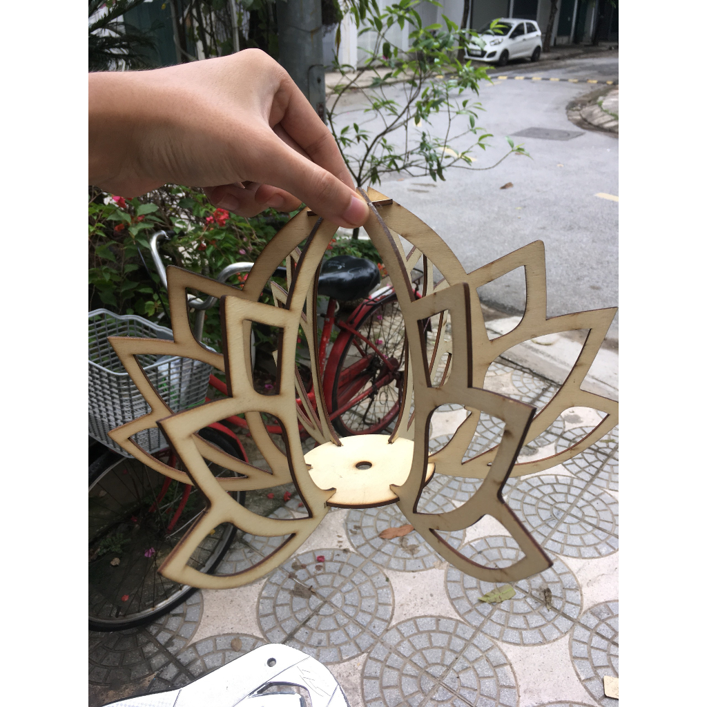 Đèn thả trần decor trang trí Gỗ DIY 091